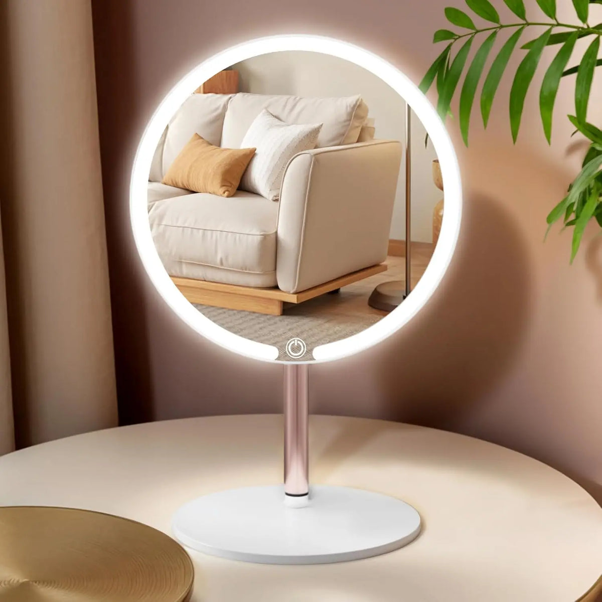 Vanity Makeup Mirror with Lights, Adjustable Brightness, 3 Colors LEDs, Flexible Multi-Angle for Makeup