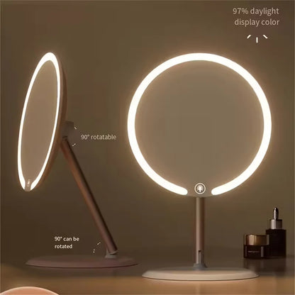 Vanity Makeup Mirror with Lights, Adjustable Brightness, 3 Colors LEDs, Flexible Multi-Angle for Makeup