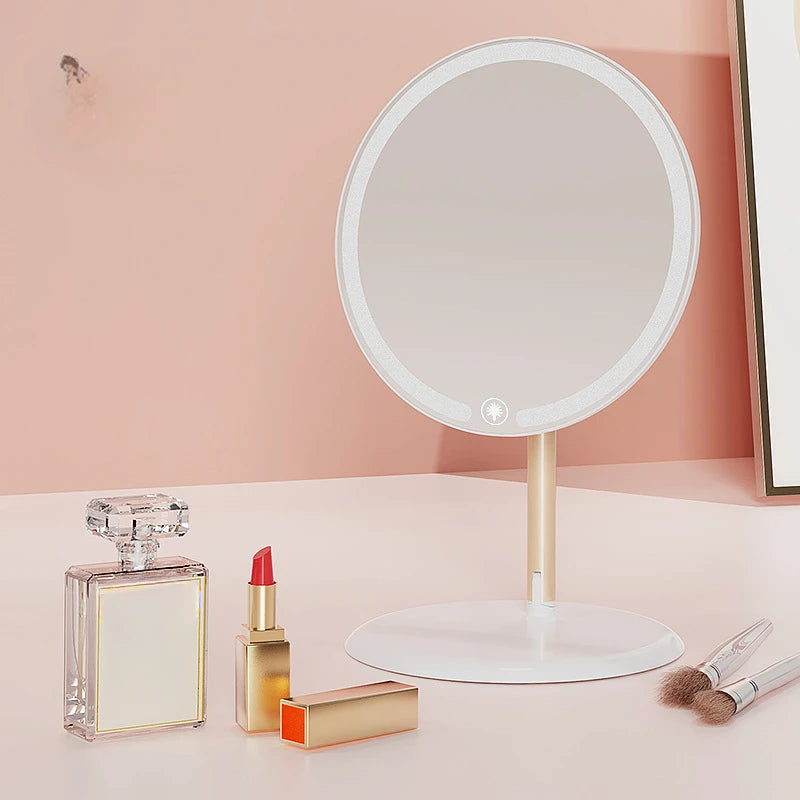 Vanity Makeup Mirror with Lights, Adjustable Brightness, 3 Colors LEDs, Flexible Multi-Angle for Makeup